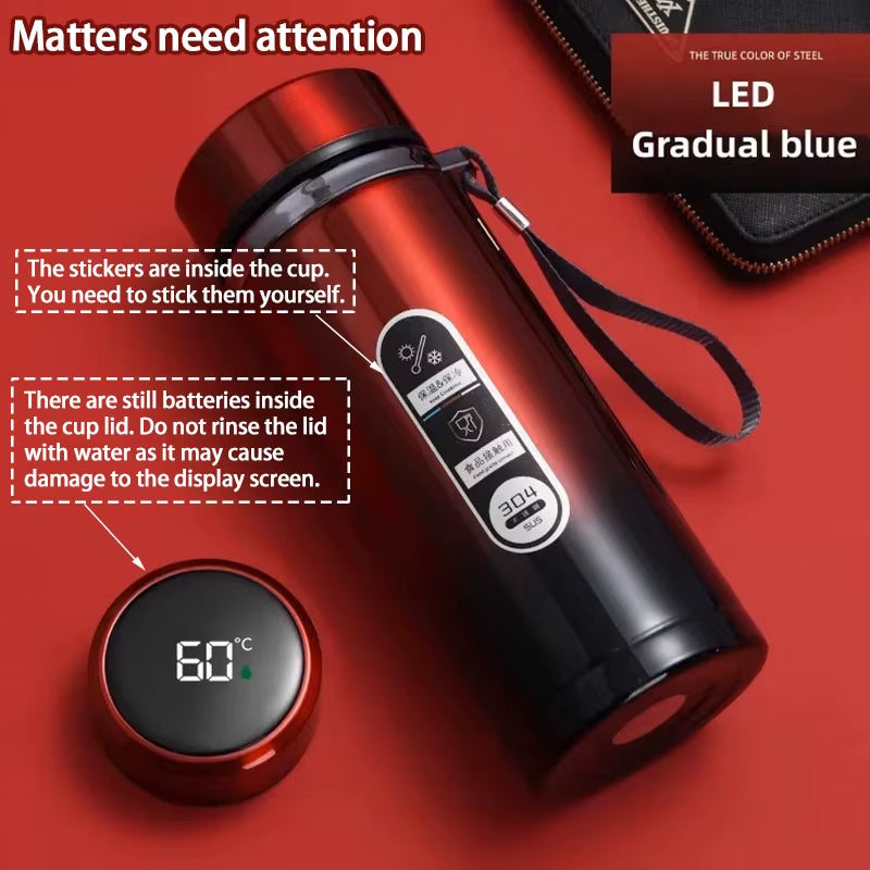 500Ml-1Liter Stainless Steel Thermos Bottle with LED Temperature Display Sus304 Tea Water Bottle Vacuum Flask Portable Cups
