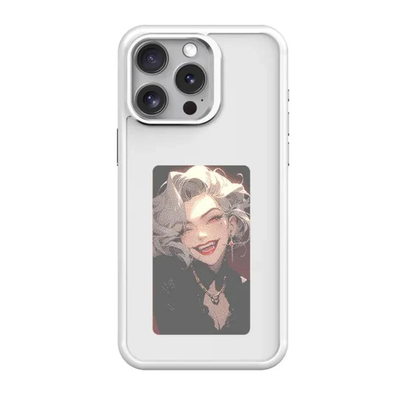 New-Tech NFC Function Phone Case for Iphone 16 Pro Max DIY Cases E Ink Screen Phone Cover Cartoon Girl Fundas Battery Free